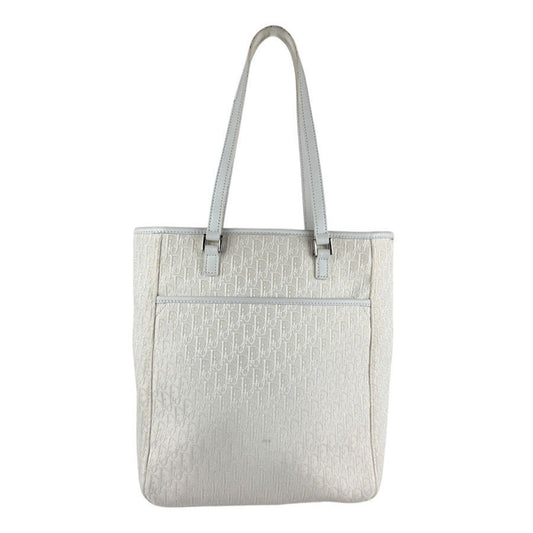 Christian Dior Ivory Canvas Leather Handbag Rovelle Bags