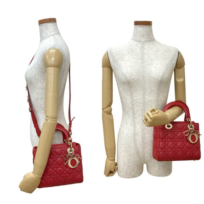 Christian Dior Red Color Leather Handbag Shoulder Bag Rovelle Bags