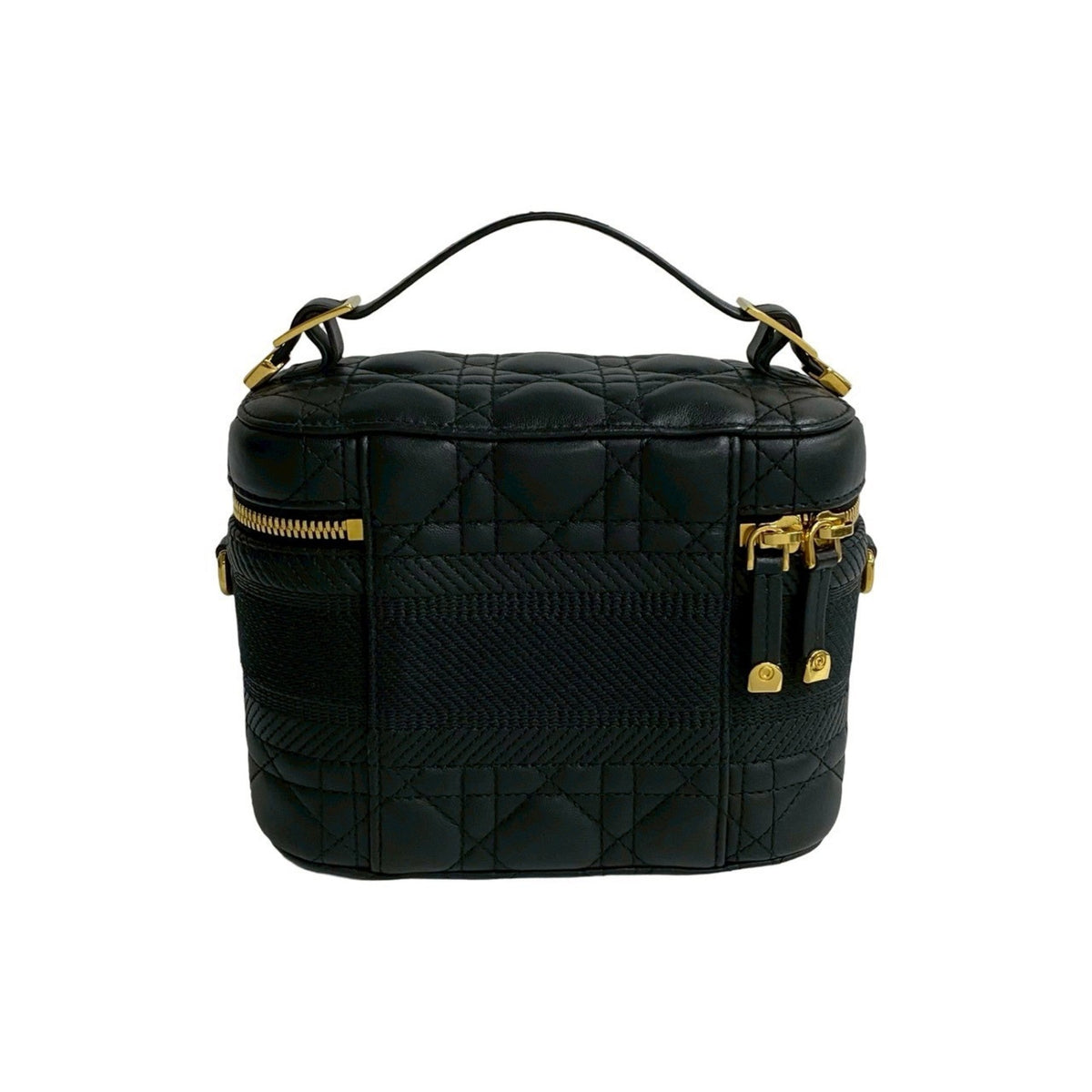 Christian Dior Black Leather Handbag Shoulder Bag Vanity Bag Rovelle Bags