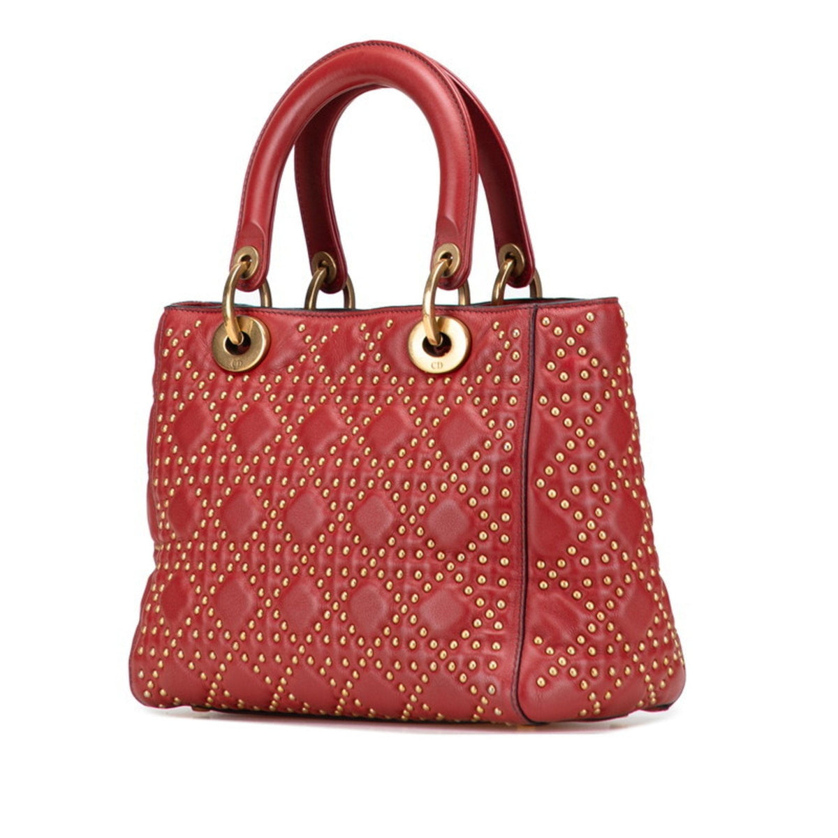 Christian Dior Lady Dior Red Color Leather Handbag Shoulder Bag Style 2 Rovelle Bags