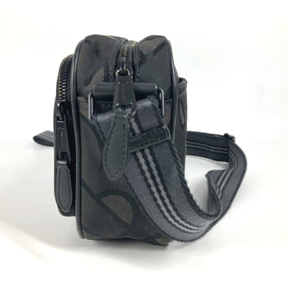 Burberry Black Gray Nylon Canvas Pochette Shoulder Bag ( )