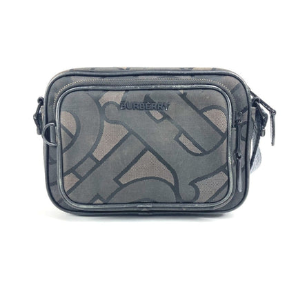 Burberry Black Gray Nylon Canvas Pochette Shoulder Bag ( )