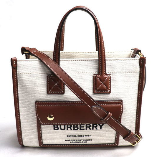 Burberry Brown Canvas Leather Shoulder Bag ( )