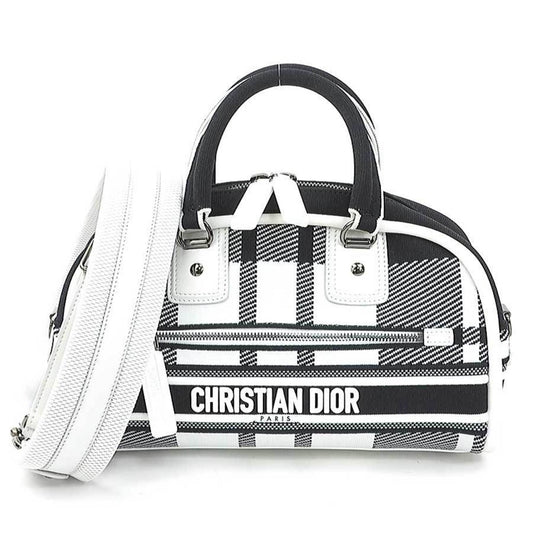 Christian Dior Black White Canvas Handbag Shoulder Bag Rovelle Bags