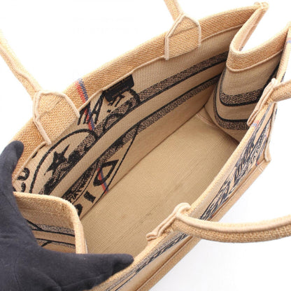 Christian Dior Black Brown Multi-Color Raffia Tote Bag Rovelle Bags