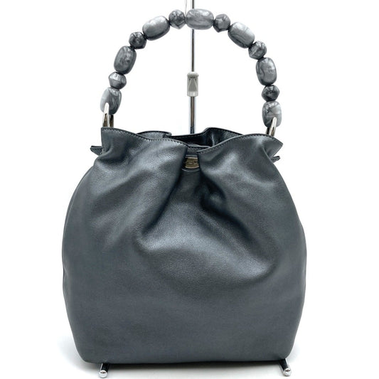 Christian Dior Gray Leather Handbag Leather Rovelle Bags