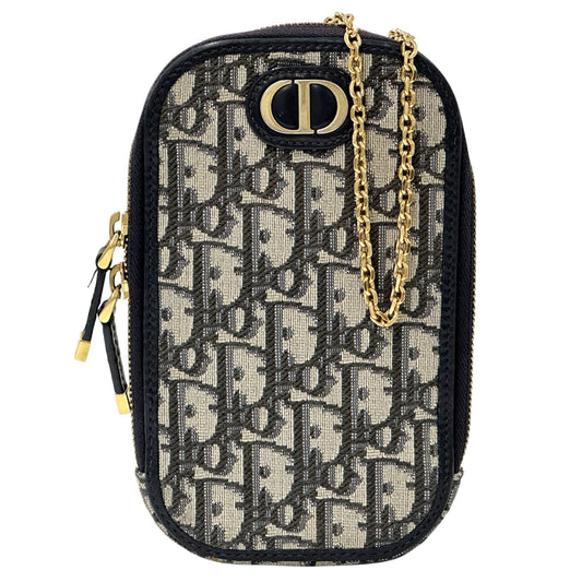 Christian Dior Beige Navy Jacquard Shoulder Bag Rovelle Bags