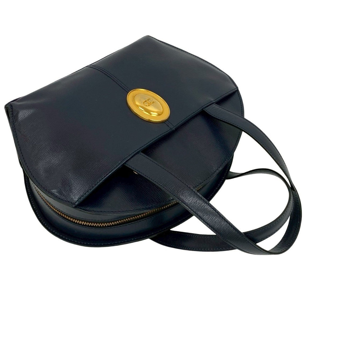 Christian Dior Navy Leather Boston Bag Handbag Tote Bag Rovelle Bags