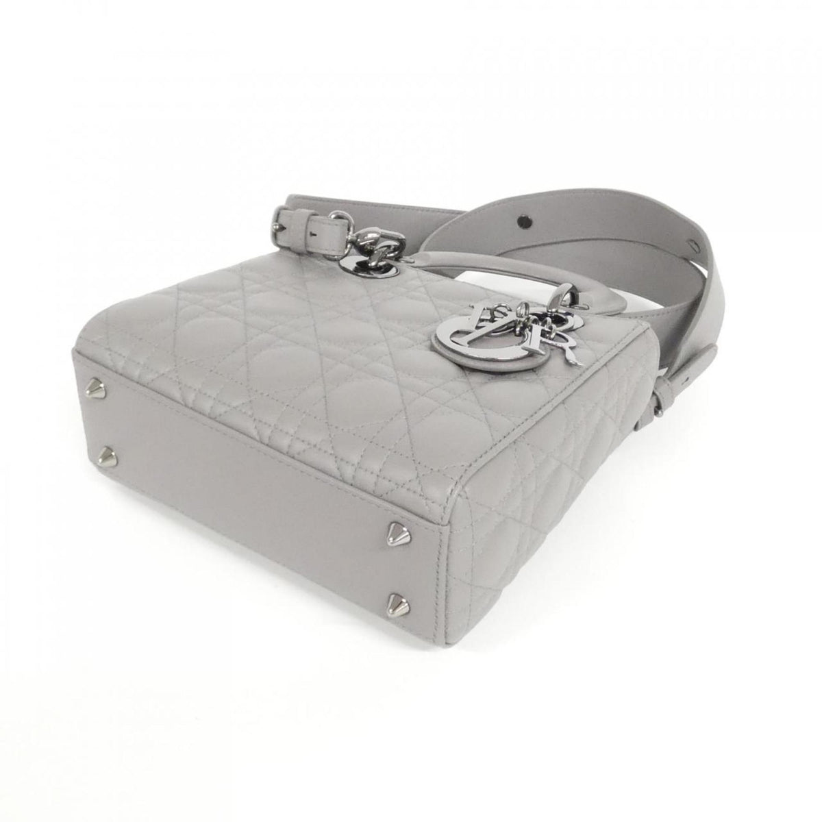 Christian Dior Gray Leather Handbag Rovelle Bags