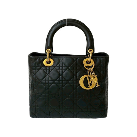 Christian Dior Black Leather Handbag Tote Bag Style 10 Rovelle Bags