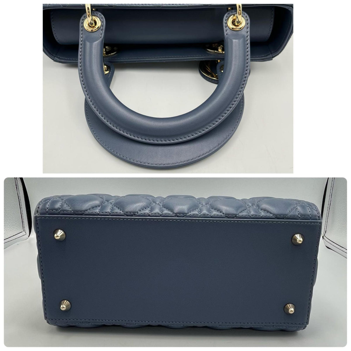 Christian Dior Blue Leather Handbag Leather Rovelle Bags