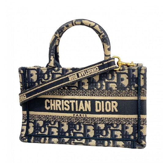 Christian Dior Navy Canvas Handbag Rovelle Bags