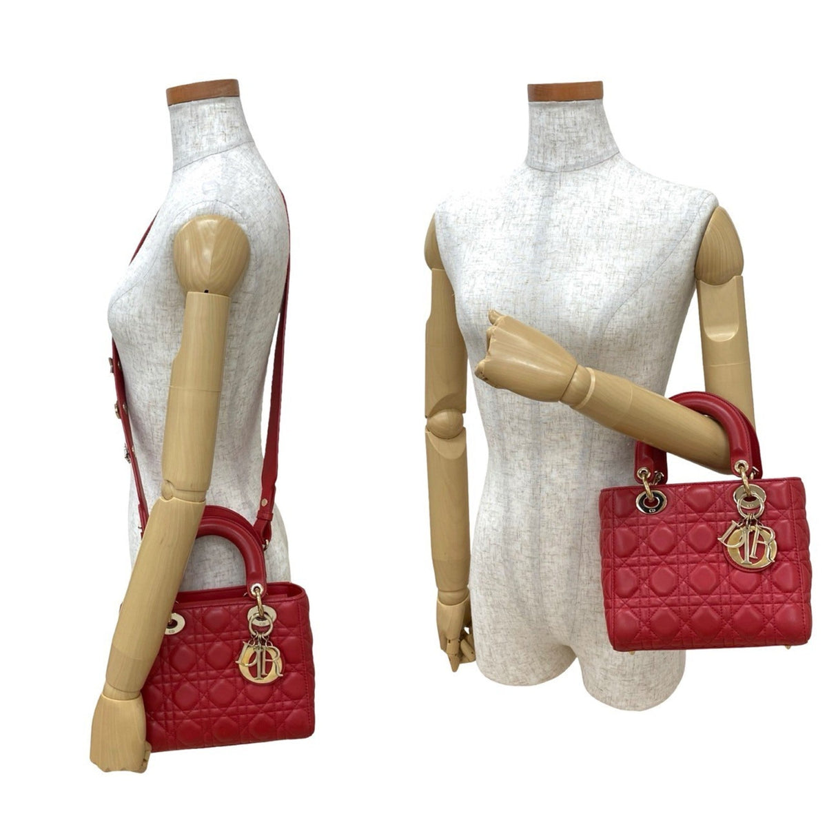 Christian Dior Red Color Leather Handbag Shoulder Bag Style 2 Rovelle Bags