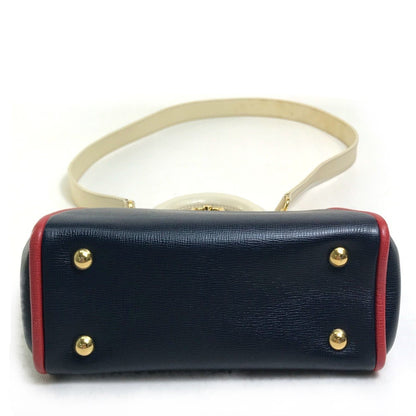 Christian Dior Navy Leather Handbag Leather Rovelle Bags