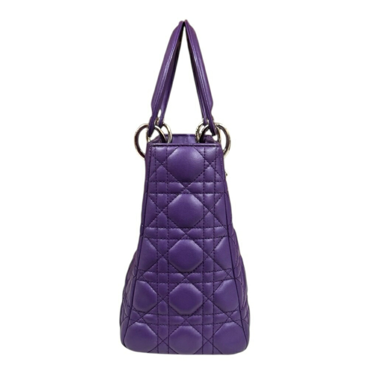 Christian Dior Lady Dior Purple Leather Shoulder Bag Rovelle Bags