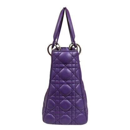 Christian Dior Lady Dior Purple Leather Shoulder Bag Rovelle Bags