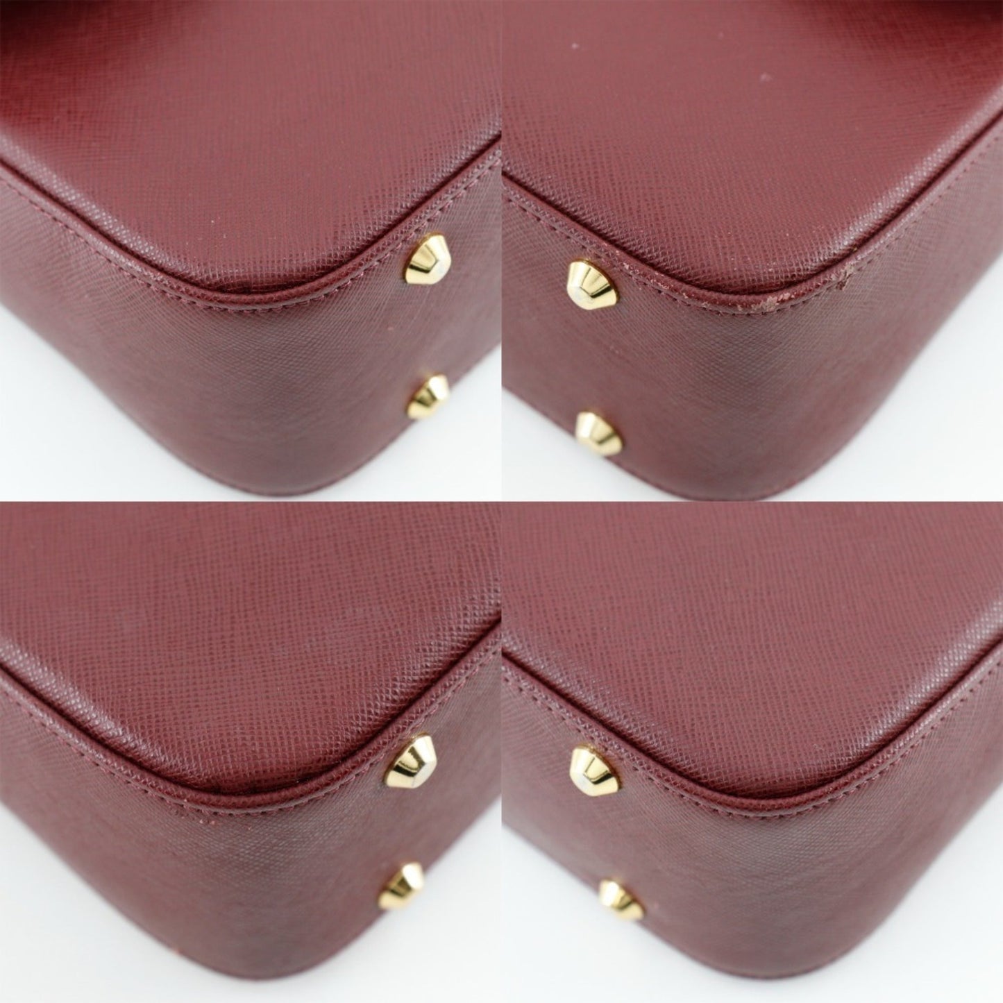 Burberry Bordeaux Red Color Leather Shoulder Bag ( )