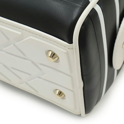 Christian Dior Black White Leather Rubber Handbag Shoulder Bag Rovelle Bags