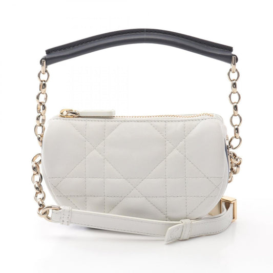 Christian Dior Navy White Leather Shoulder Bag Leather Rovelle Bags