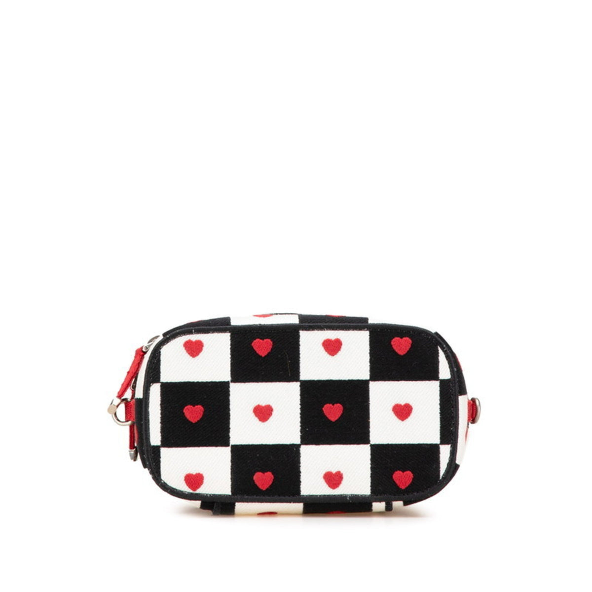 Christian Dior Black Red Color White Canvas Handbag Vanity Bag Rovelle Bags