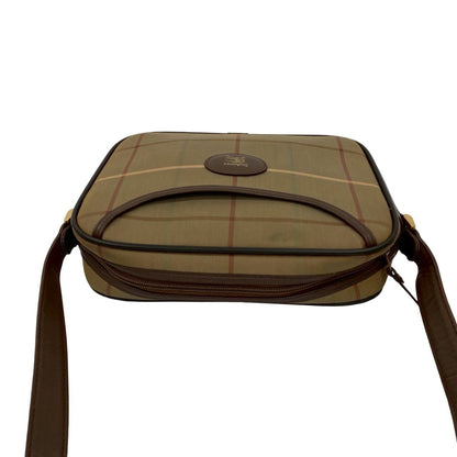 Burberry Brown Khaki Canvas Leather Shoulder Bag ( )