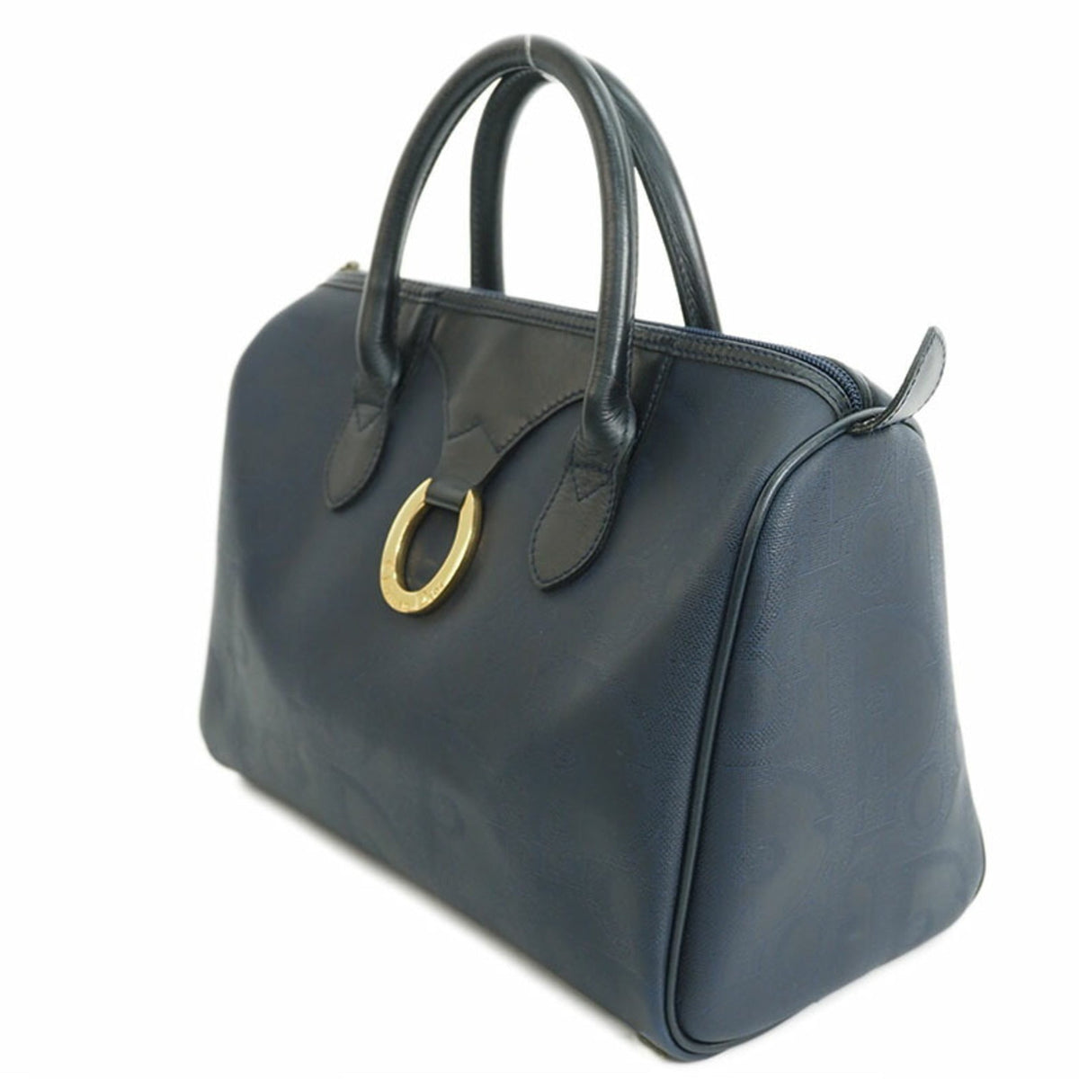 Christian Dior Navy Pvc Leather Handbag Rovelle Bags