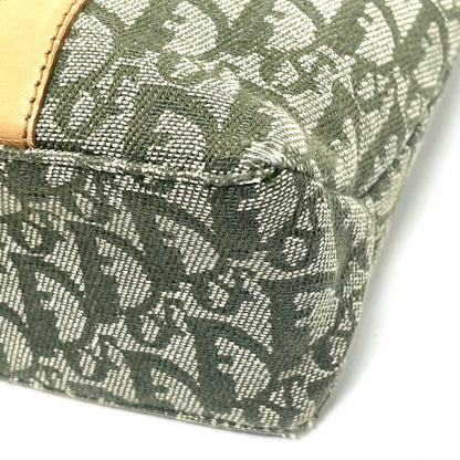 Christian Dior Green Canvas Leather Handbag Tote Bag Rovelle Bags