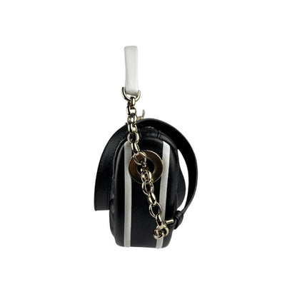 Christian Dior Black White Leather Handbag Shoulder Bag Style 2 Rovelle Bags