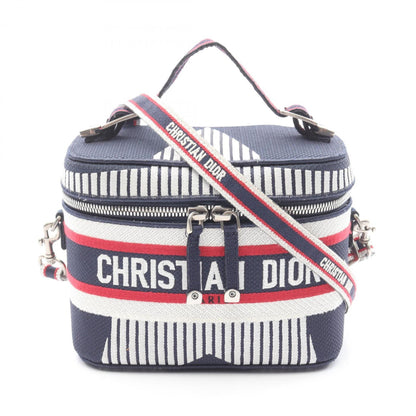 Christian Dior Navy Red Color White Canvas Handbag Weekend Bag Rovelle Bags