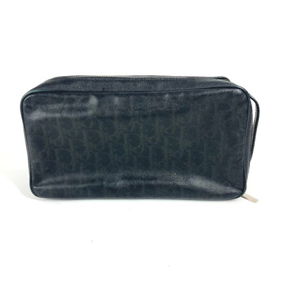 Christian Dior Black Leather Coated Canvas Clutch Bag Pouch Rovelle Bags