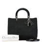 Christian Dior Black Cotton Leather Handbag Pochette Pouch Shoulder Bag Rovelle Bags