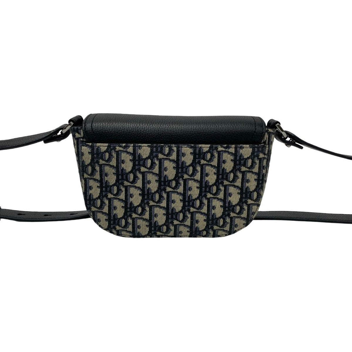 Christian Dior Black Gray Leather Canvas Pochette Shoulder Bag Rovelle Bags