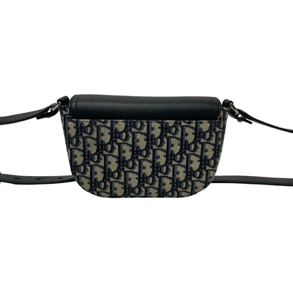 Christian Dior Black Gray Leather Canvas Pochette Shoulder Bag Rovelle Bags