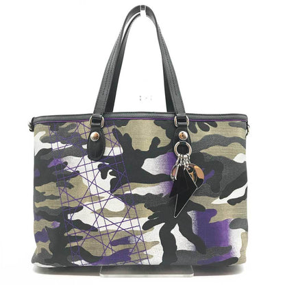 Christian Dior Camouflage Multi-Color Canvas Leather Tote Bag Rovelle Bags
