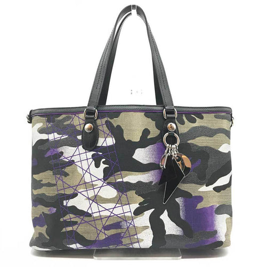 Christian Dior Camouflage Multi-Color Canvas Leather Tote Bag Rovelle Bags