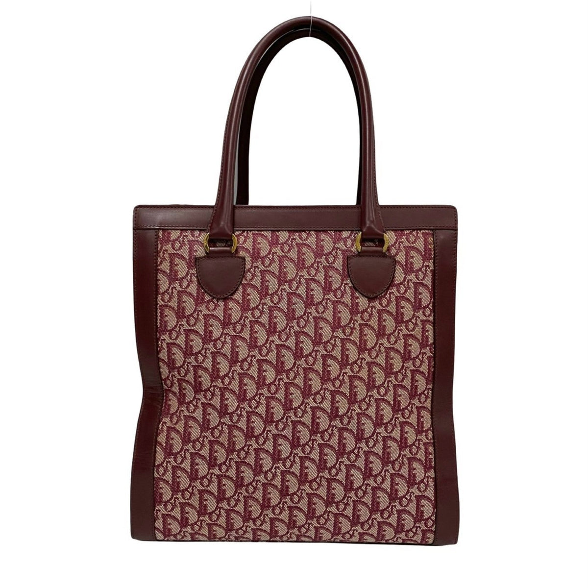 Christian Dior Red Color Canvas Leather Handbag Tote Bag Rovelle Bags