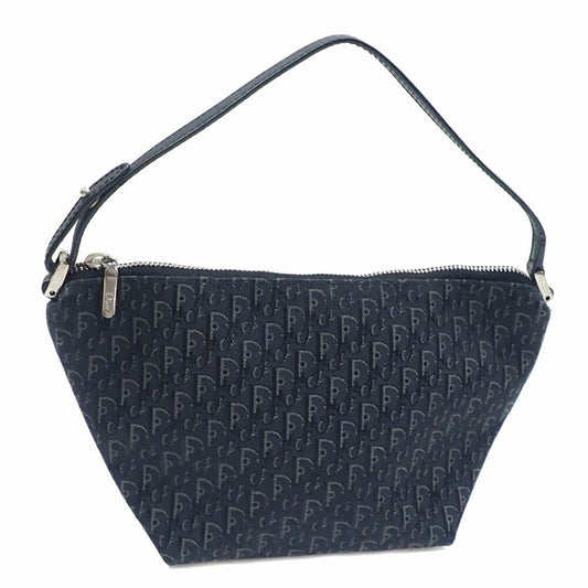 Christian Dior Black Canvas Leather Handbag Pouch Rovelle Bags