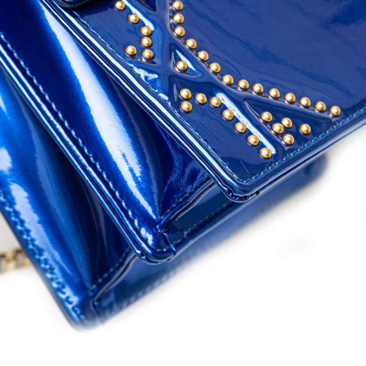 Christian Dior Blue Leather Shoulder Bag Style 4 Rovelle Bags
