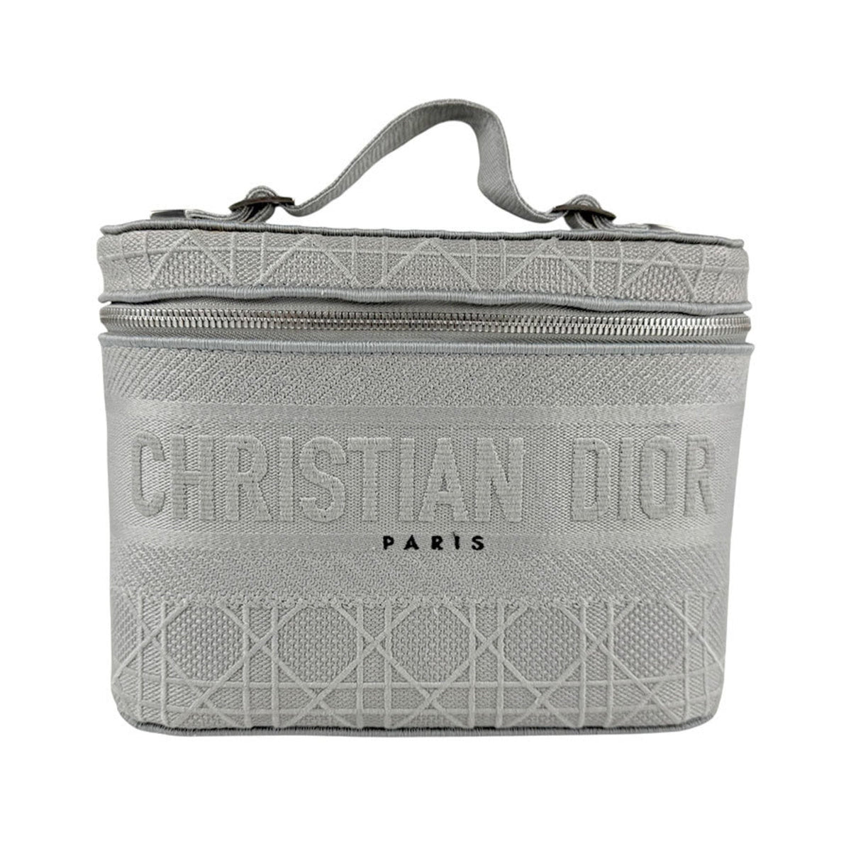 Christian Dior Gray Canvas Handbag Vanity Bag Rovelle Bags
