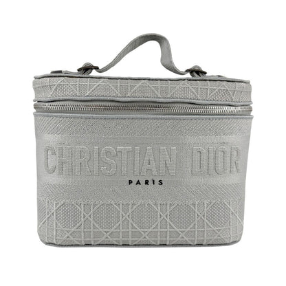 Christian Dior Gray Canvas Handbag Vanity Bag Rovelle Bags