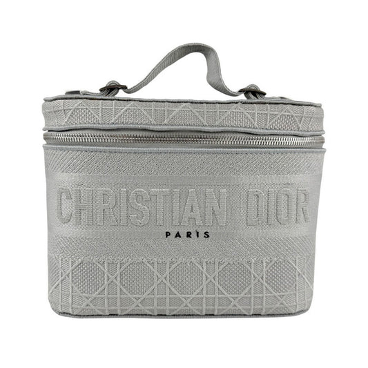 Christian Dior Gray Canvas Handbag Vanity Bag Rovelle Bags
