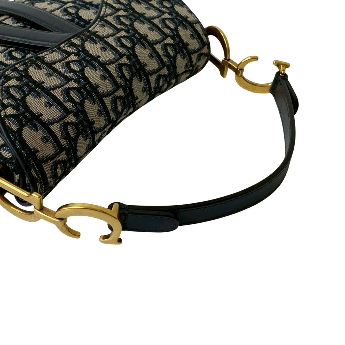 Christian Dior Navy Canvas Leather Handbag Saddle Bag Shoulder Bag Rovelle Bags