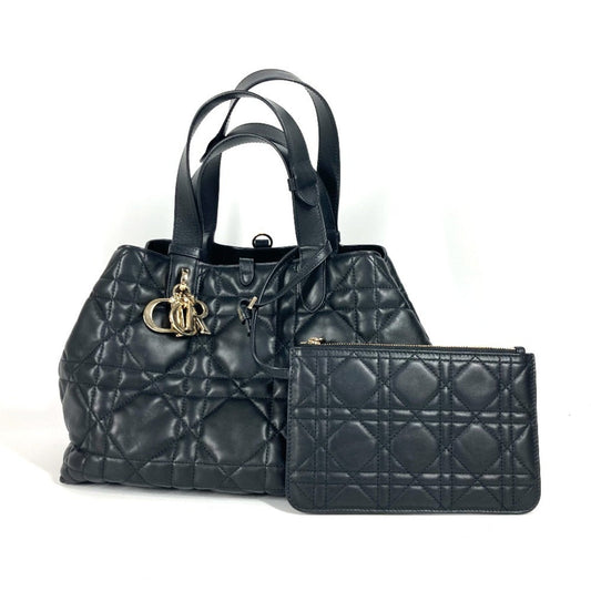 Christian Dior Black Leather Handbag Pouch Shoulder Bag Tote Bag Rovelle Bags