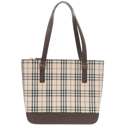 Burberry Beige Brown Canvas Handbag ( )