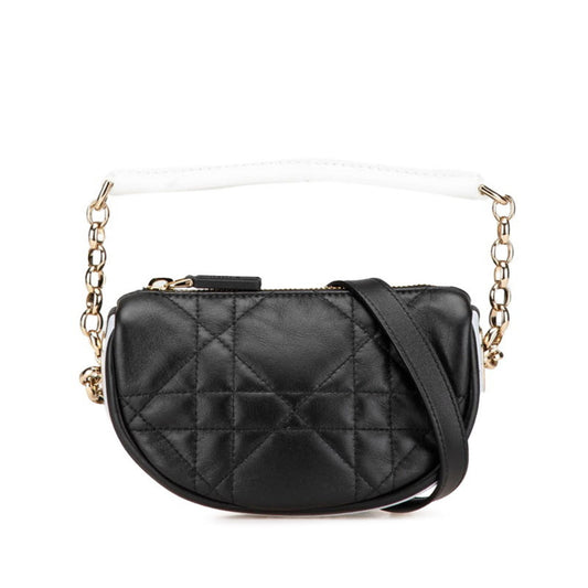 Christian Dior Black White Leather Handbag Shoulder Bag Leather Rovelle Bags