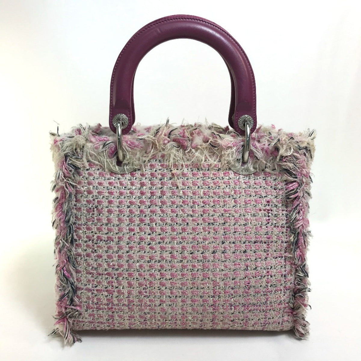 Christian Dior Lady Dior Pink Purple White Tweed Handbag Shoulder Bag Rovelle Bags
