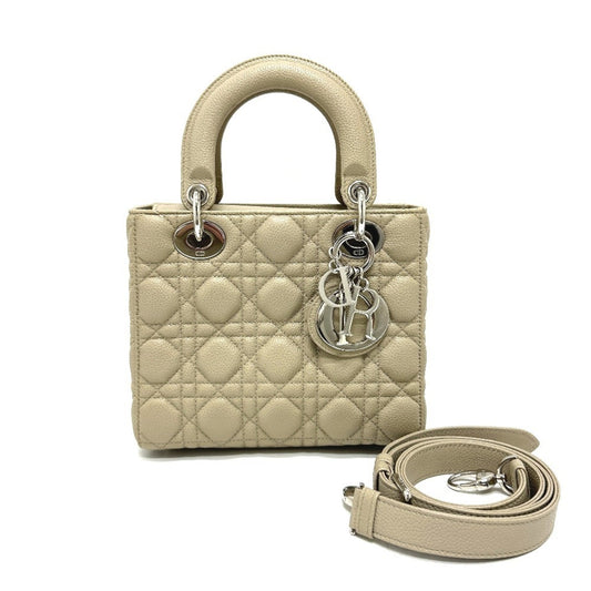 Christian Dior Lady Dior Beige Leather Handbag Rovelle Bags