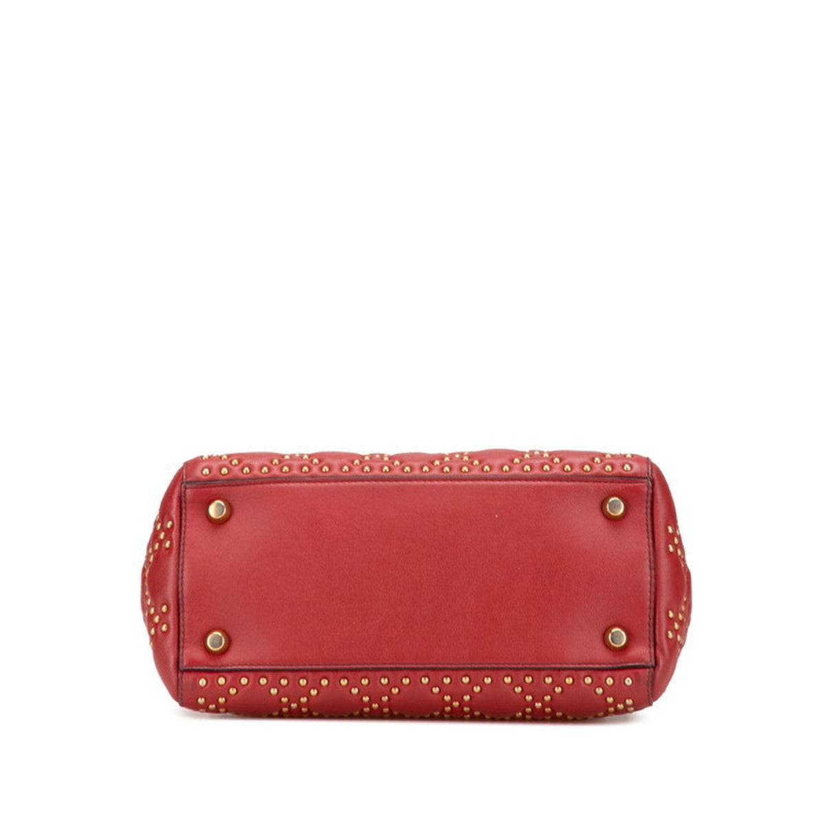 Christian Dior Lady Dior Red Color Leather Handbag Shoulder Bag Style 2 Rovelle Bags