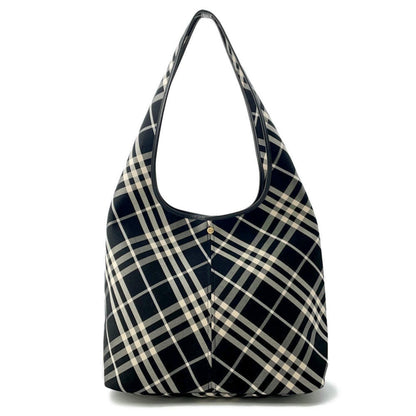 Burberry Black Ivory Canvas Shoulder Bag Tote Bag ( )