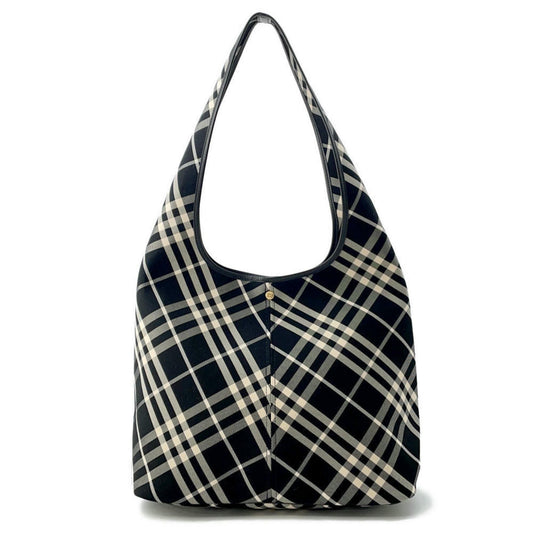 Burberry Black Ivory Canvas Shoulder Bag Tote Bag ( )
